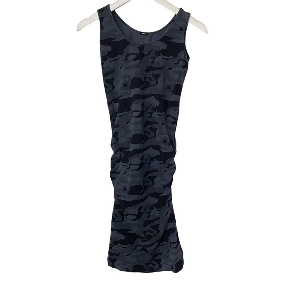 Monrow Tank Midi Dress Size Small Black Gray Camo - Picture 2 of 8